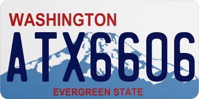 WA license plate ATX6606