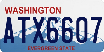 WA license plate ATX6607