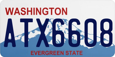 WA license plate ATX6608
