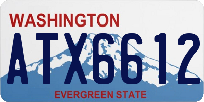 WA license plate ATX6612