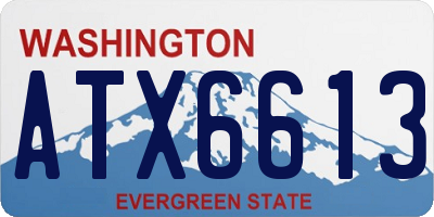 WA license plate ATX6613