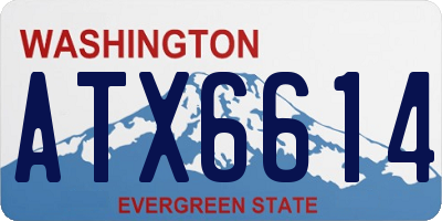 WA license plate ATX6614