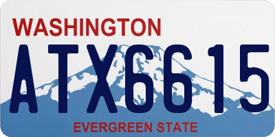 WA license plate ATX6615