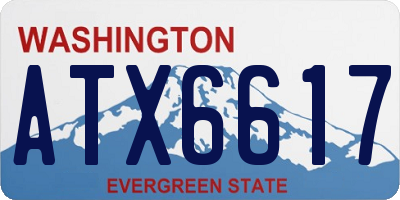 WA license plate ATX6617