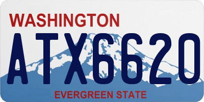 WA license plate ATX6620