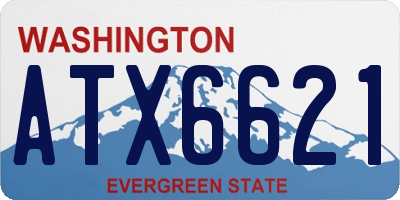 WA license plate ATX6621