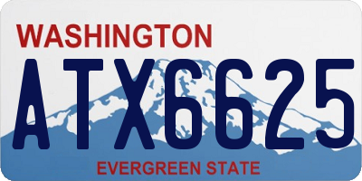 WA license plate ATX6625