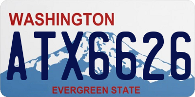 WA license plate ATX6626