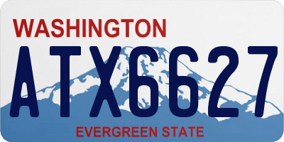 WA license plate ATX6627
