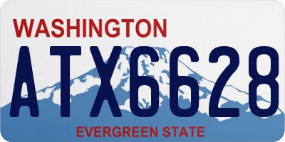 WA license plate ATX6628