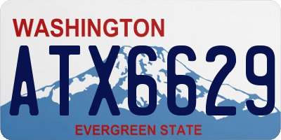 WA license plate ATX6629