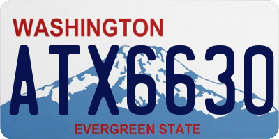 WA license plate ATX6630