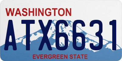 WA license plate ATX6631