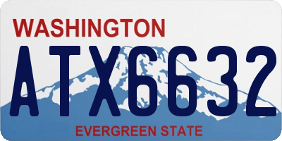 WA license plate ATX6632