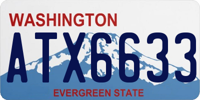 WA license plate ATX6633
