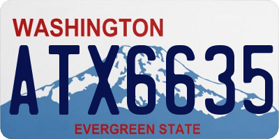 WA license plate ATX6635