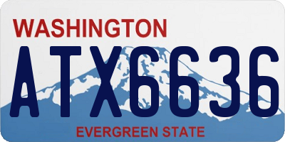 WA license plate ATX6636
