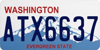 WA license plate ATX6637