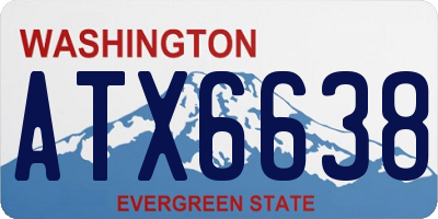 WA license plate ATX6638