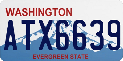WA license plate ATX6639
