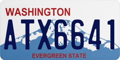 WA license plate ATX6641