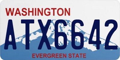 WA license plate ATX6642