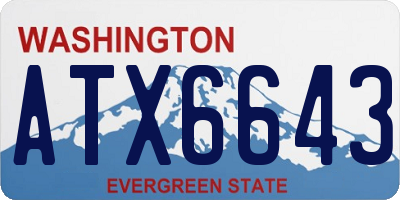 WA license plate ATX6643
