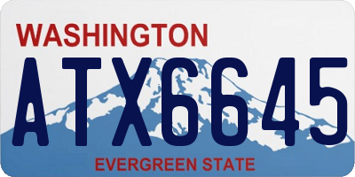 WA license plate ATX6645
