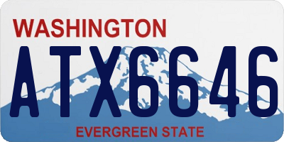 WA license plate ATX6646
