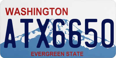 WA license plate ATX6650