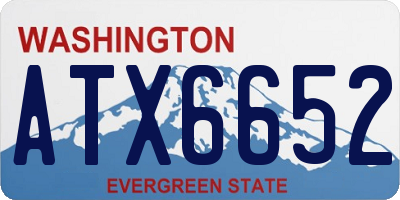 WA license plate ATX6652
