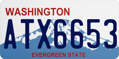 WA license plate ATX6653
