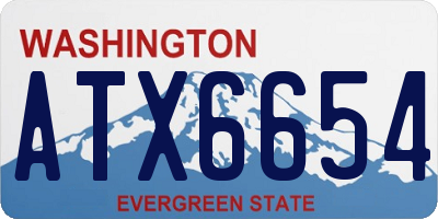 WA license plate ATX6654