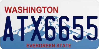 WA license plate ATX6655