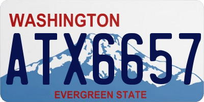 WA license plate ATX6657