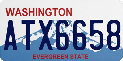 WA license plate ATX6658