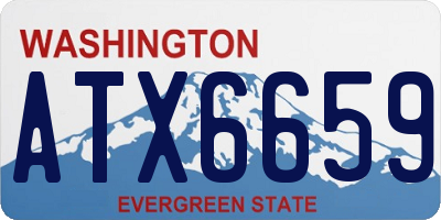 WA license plate ATX6659