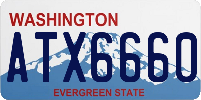 WA license plate ATX6660