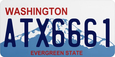 WA license plate ATX6661