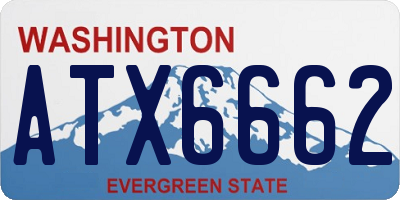 WA license plate ATX6662