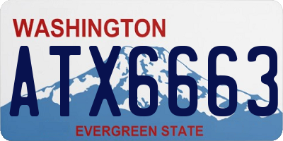 WA license plate ATX6663