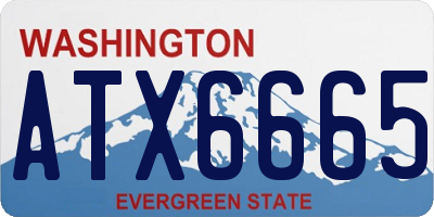 WA license plate ATX6665