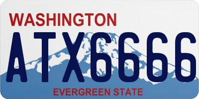 WA license plate ATX6666