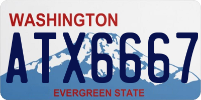WA license plate ATX6667
