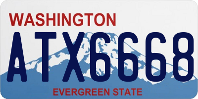 WA license plate ATX6668