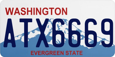 WA license plate ATX6669