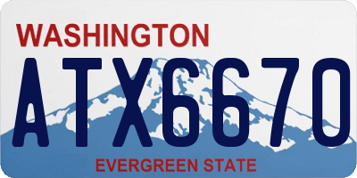 WA license plate ATX6670