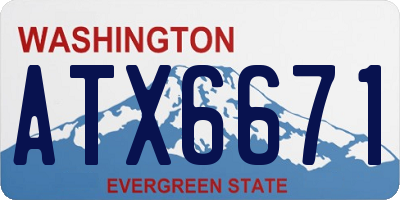 WA license plate ATX6671