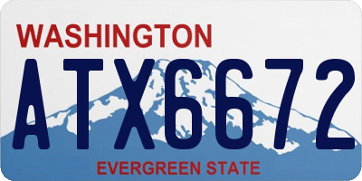 WA license plate ATX6672