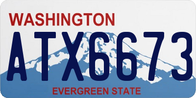 WA license plate ATX6673